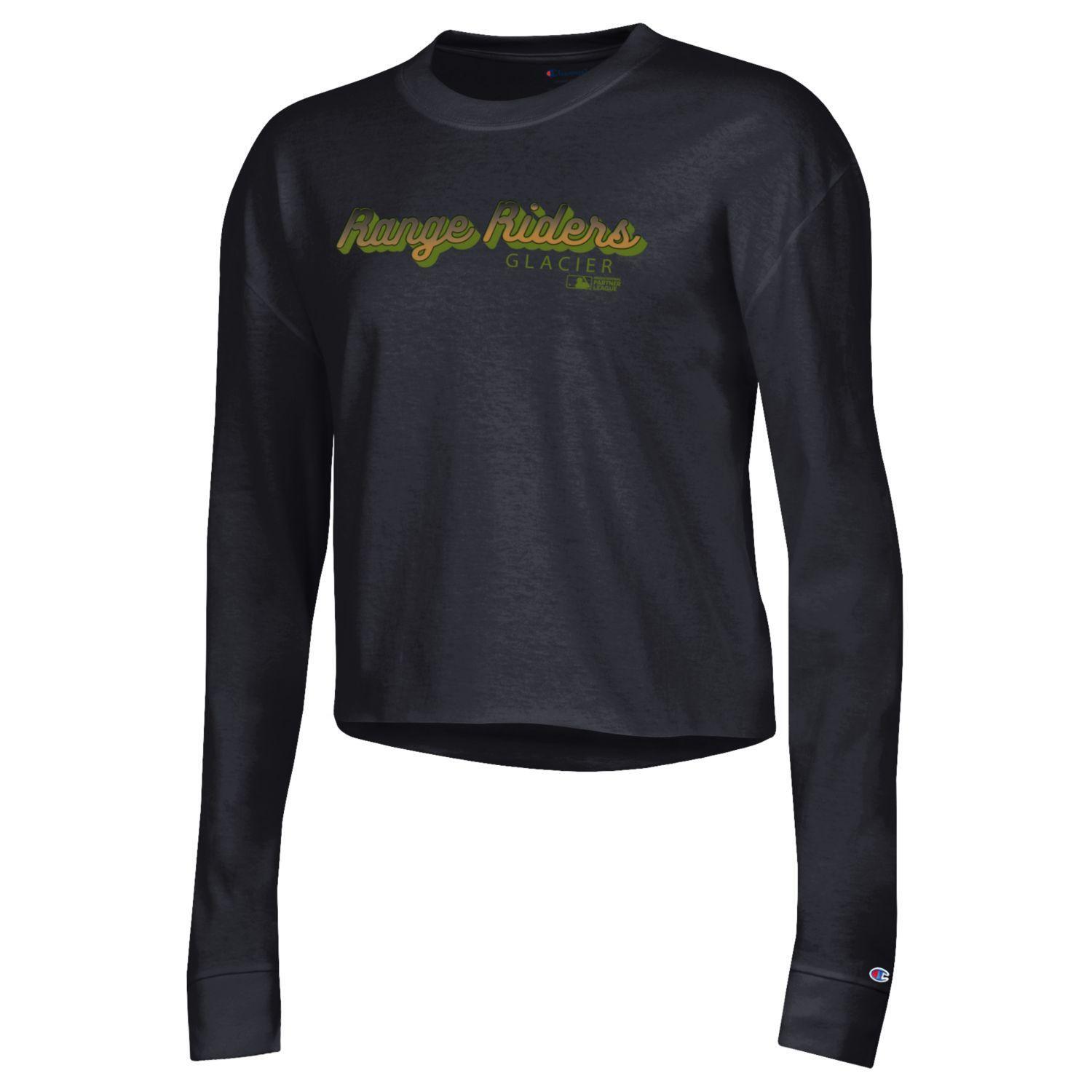 Champion Long Sleeve Boyfriend Crop Tee Black